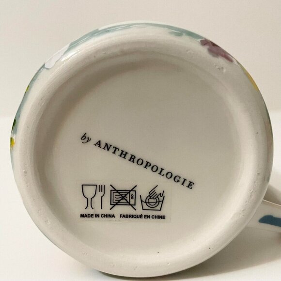Anthropologie Floral Mug Monogram Letter D Cup - Picture 11 of 12